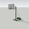 Portable Basketball Hoop Sports Equipment With Green Frame Mobile Base And Backboard