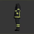 Professional Firefighter Protective Suit in Gray with Bright Yellow Reflective Stripes