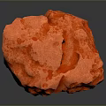 Natural Red Stone With Textured Surface For Decorative Building And Construction Use 3d model