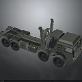 Olive Green Military Truck With Heavy Duty Wheels And Crane Arm Structure