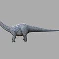 Realistic Sauropod Dinosaur 3D Model With Long Neck And Gray Skin 3d model