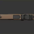 Modern Tactical Pistol With Brown Finish Ergonomic Grip And Scope Attachment