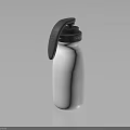 Sleek White Reusable Water Bottle With Black Lid And Portable Handle Design