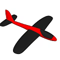 Red And Black Toy Airplane Model With Wings And Tail Design 3d model