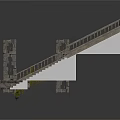 Detailed 3D Stone Staircase Model With Railings And Stone Support Walls
