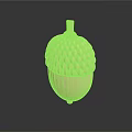 Shiny Golden Acorn Decorative Object With Scaled Texture And Reflective Base