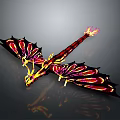 Game Movie Character Mythical Dragon With Flaming Tail Colorful Red Yellow Wings And Scales