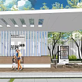 Modern Gallery Frame Special-shaped Landscape Gallery Frame Folding Line Leisure Gallery Frame 3d model