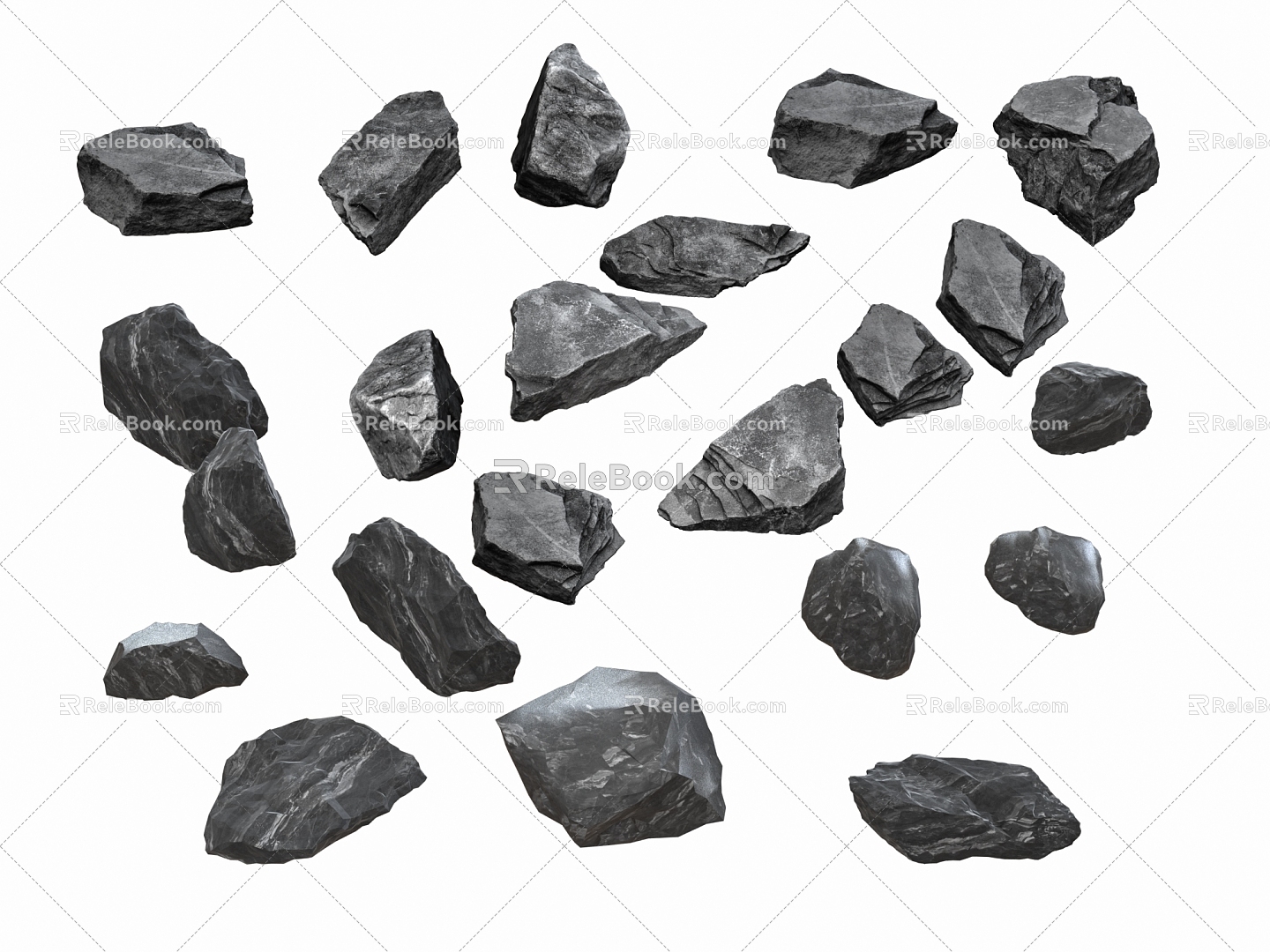 Modern Stone Landscape Stone Stone Block Rock Stone Gravel 3d model