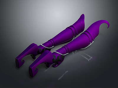 Purple Practical Household Curved Clamps With Two Linked Chains For Daily Use 3d model