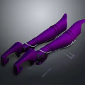 Purple Practical Household Curved Clamps With Two Linked Chains For Daily Use