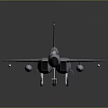 Gray Fighter Jet Model with Blue Missiles Under Wings and Yellow Tail Emblem