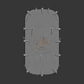 Grey Metal Container Top With Round Lid And Bolted Fasteners Industrial Design