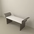 Modern Minimalist Stool With White Seat Black Frame And Curved Armrests