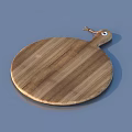 Round Wooden Cutting Board With Hanging Loop And Natural Wood Grain