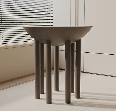 Modern Wooden Side Table With Slim Legs For Living Room Home Decor 3d model