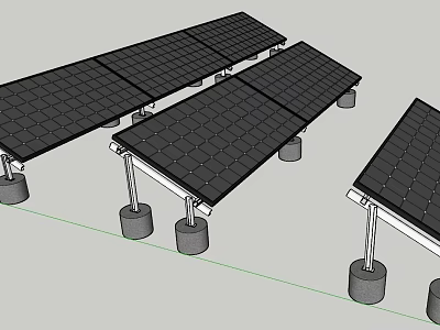 Solar Panel Mounting Systems For Industrial Energy Generation Projects 3d model