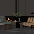 Modern leisure table and chair combination 3d model