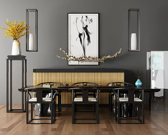 New Chinese Tea Table and Chair 3d model