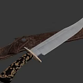 Handmade Vintage Style Decorative Knife With Ornate Handle And Leather Sheath