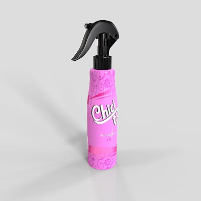 Chic Pink Floral Pattern Cleaning Spray Bottle For Household Fresh Use 3d model