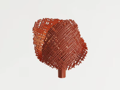 Red Woven Modern Table Lamp With Intricate Lattice Structure For Home Interior Lighting 3d model