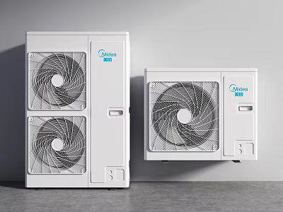 Doton Air Conditioner Fans With Dual White Units For Efficient Home Cooling Systems 3d model