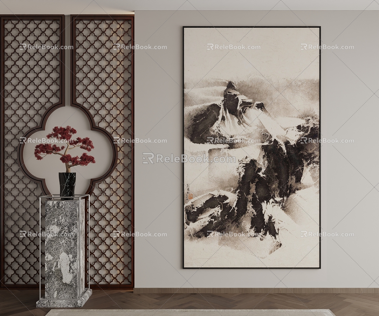 New Chinese Decorative Painting 3d model