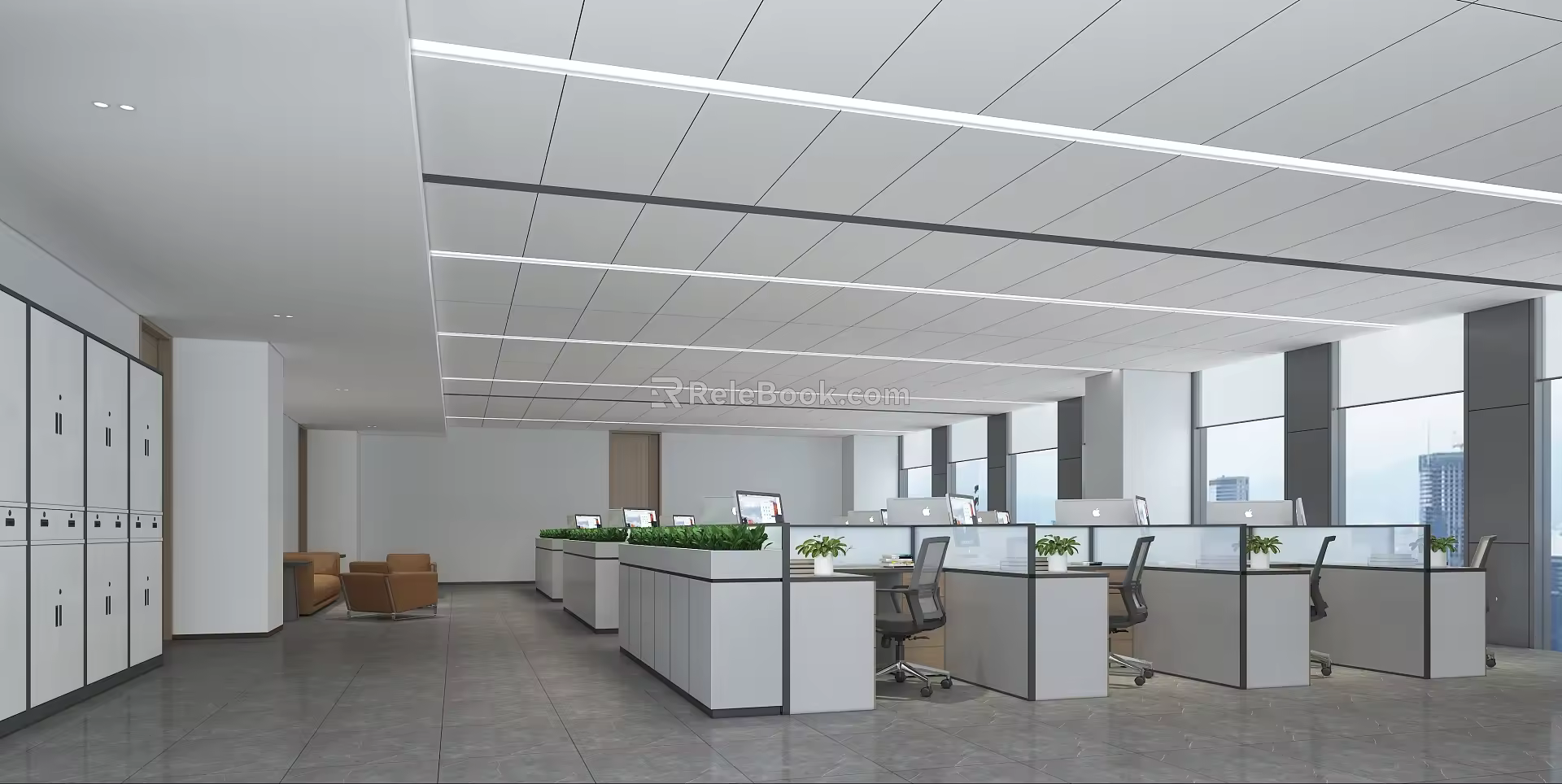 Open office area 3d model