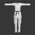 Traditional White Karate Uniform with Black Belt for Martial Arts Training