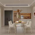 Modern Living and Dining Room Interior With White Sofa Coffee Table TV And Large Windows 3d model