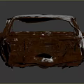 Old Rusted Abandoned Car Body With Damaged Frame And Peeling Paint 3d model