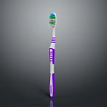 Purple And White Manual Toothbrush With Soft Bristles For Daily Oral Care