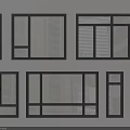 Various Modern Casement Windows With Different Frame Designs And Glass Panels 3d model