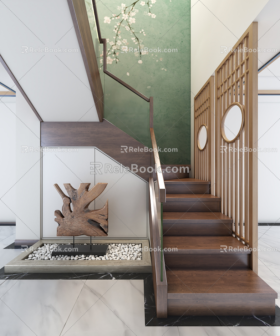 New Chinese Stairs 3d model