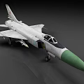 White Fighter Jet With Green Nose Red Star Insignia And Number 27