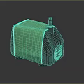 Green And Gray Submersible Water Pump With Compact Design And Durable Casing 3d model
