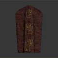 Red Medieval Shield With Intricate Golden Lion Patterns As Defensive Weapon