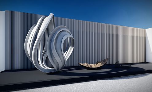 Modern Urban Sculpture Landscape Sculpture Zen Entrance Sculpture Metal Sculpture Landscape Structure Entrance Sculpture 3d model