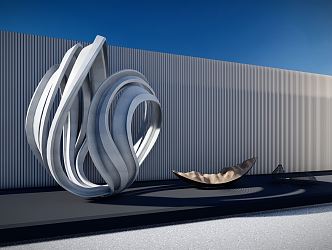 Modern Urban Sculpture Landscape Sculpture Zen Entrance Sculpture Metal Sculpture Landscape Structure Entrance Sculpture 3d model