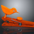 Orange Wooden Bird Shaped Clip With Small Bowl For Household Use