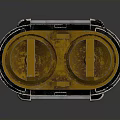 Yellow and Black Electronic Equipment with Metal Casing Cross Design and Handle