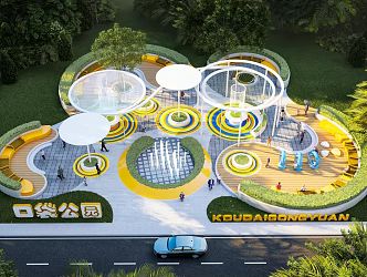 Pocket Park Corner Park 3d model