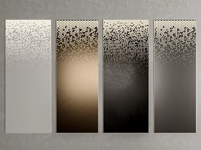Modern Textured Wall Panels With Gradual Color Variations 3d model