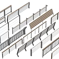 Different Modern Fence Designs Featuring Metal and Wooden Railings for Outdoor Areas