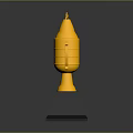 Golden Trophy With Star Shaped Top Two Handles And Black Base As Decorative Household Item