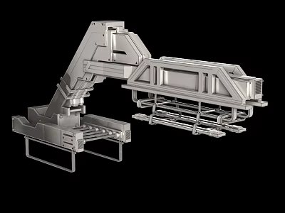 Modern Open Kitchen Interior Design With Island Counter And Cabinets 3d model