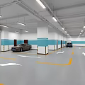 Modern Bright Spacious Underground Parking Lot With Clear Traffic Markings And Standard Parking Spaces