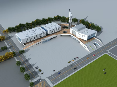 Modern Museum Architecture Museum Exhibition Hall 3d model