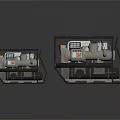 Industrial Air Compressors With Metal Frame Motor Control Panel And Two Sizes